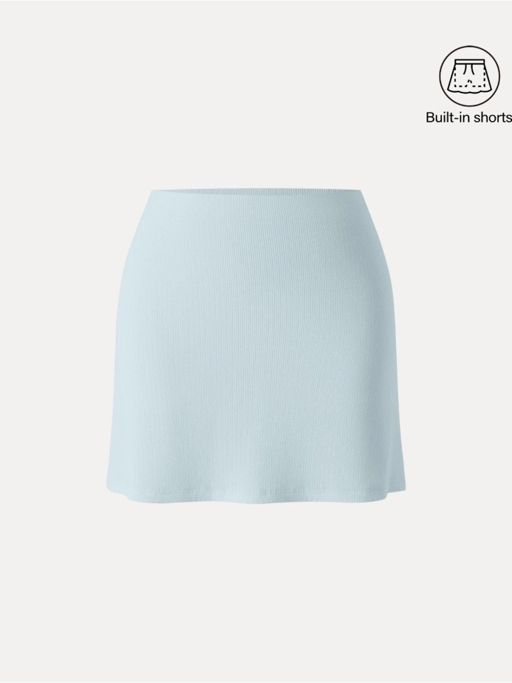 New OGL Stretch Cotton Pointelle A line Mini Blue Skirt Built Shorts Size Small